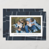 ネイビープレイドの休日の写真カード シーズンカード (正面/裏面)