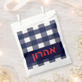 ネイビープレイドプシャーリンバッグ フェイバーバッグ (クリップ留めされた状態)