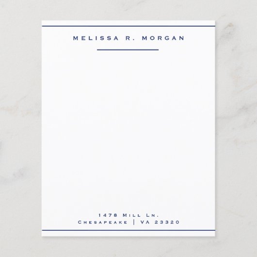 ネイビープロフェッショナル名住所ひな形紙 (正面)