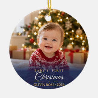 ネイビーベイビーの初めてのクリスマス セラミックオーナメント