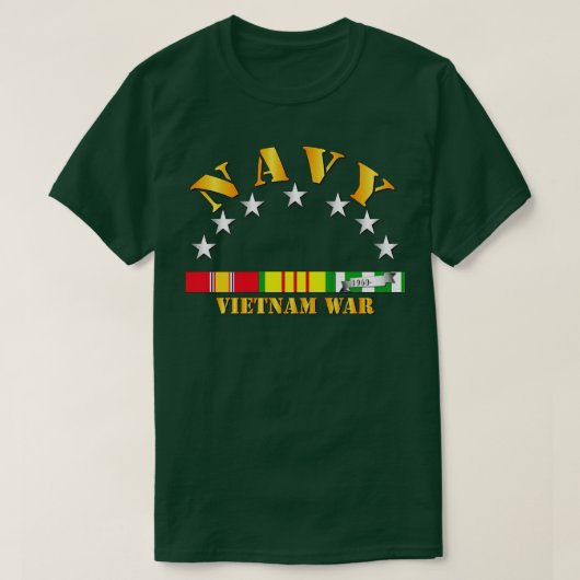 ネイビーベトナムSVCリボン Tシャツ (デザイン正面)