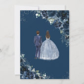 ネイビーベビーブルーフローラツインズボーイガールキンセアニラ 招待状 (裏面)