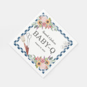 ネイビーベビーQシャワーナプキパーソナライズされたンス スタンダードランチョンナプキン (角)