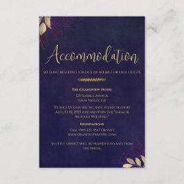 ネイビーベルベットラックス結婚ズアコモデーション&詳細 エンクロージャーカード