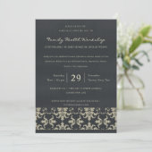 ネイビーベルベット銀ダマスククラシックイベント 招待状 (スタンド正面)