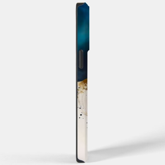 ネイビーベージュとブラックインクのモノグラム付き洗剤 Case-Mate iPhoneケース (裏面 / 右)