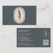 ネイビーベージュフェザー作家トランスモバイル公証人 名刺 (正面/裏面)