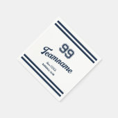 ネイビーベースボールクカスタムラブ選手番号&チーム名 スタンダードカクテルナプキン (角)