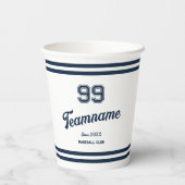 ネイビーベースボールクカスタムラブ選手番号&チーム名 紙コップ (裏面)