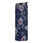 ネイビーペイズリーエレガント：パターンデザイン。 タンブラー (回転左)