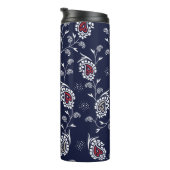 ネイビーペイズリーエレガント：パターンデザイン。 タンブラー (回転右)