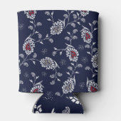 ネイビーペイズリーエレガント：パターンデザイン。 缶クーラー (裏面)