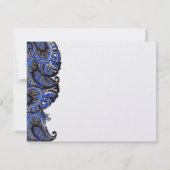 ネイビーペイズリーピーコックサンキューカードあなたの写真 サンキューカード (裏面)