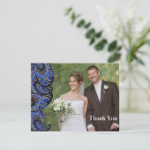 ネイビーペイズリーピーコックサンキューカードあなたの写真 サンキューカード (スタンド正面)