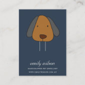 ネイビーペットドッグブラウンラベルピンチャーム表示テンプレート 名刺 (正面)