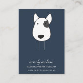 ネイビーペットドッグ顔ラベルピンチャーム表示テンプレート 名刺 (正面)