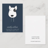 ネイビーペットドッグ顔ラベルピンチャーム表示テンプレート 名刺 (正面/裏面)