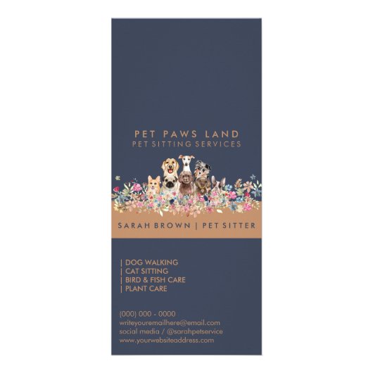 ネイビーペットレポートかわいい犬を搭乗 ラックカード (裏面)