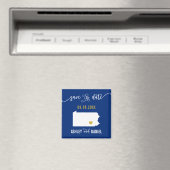 ネイビーペンシルバニア結婚式の日付マップを保存 マグネット (インサイチュ (食洗機))