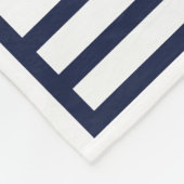 ネイビーホエールウォーターカラーブルーヴィンテージ 航海の フリースブランケット (角)