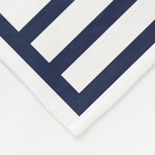 ネイビーホエールウォーターカラーブルーヴィンテージ 航海の フリースブランケット (角)