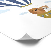 ネイビーホットエアバルーン犬子供部屋デコールポスター ポスター (角)