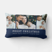 ネイビーホリデーフォト装飾用クッション ランバークッション (裏面)