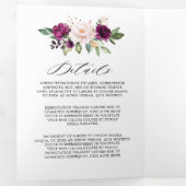 ネイビーホワイトアイボリー幾何学三重ウェディング招待 三つ折りプログラム (内部最初)