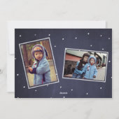 ネイビーホワイトウィンターワンダーランド3家族写真 シーズンカード (裏面)