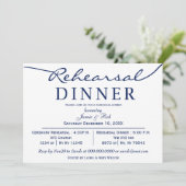 ネイビーホワイトエレガントスクリプトリハーサルディナー 招待状 (スタンド正面)