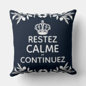 ネイビーホワイトオフランスのブ保イのブ運リの枝 クッション (裏面)