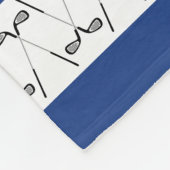 ネイビーホワイトゴルフクラブパーソナライズされたフリースブランケット フリースブランケット (角)