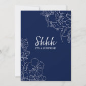 ネイビーホワイトサプライズ40歳の誕生日 招待状 (裏面)