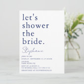 ネイビーホワイトシンプルブライダルシャワー 招待状 (スタンド正面)