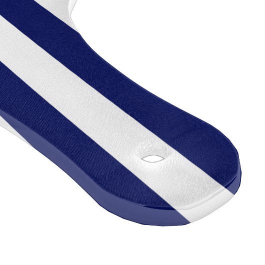 ネイビーホワイトストライプクローバーブルゴーニュ3モノグラム カッティングボード (角)