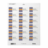 ネイビーホワイトストライプリボン名モノグラム ラベル (フルシート)