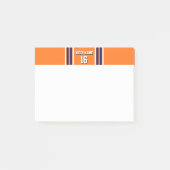 ネイビーホワイトズチームジャージーストライプでカボチャのオレンジ ポストイット (正面)