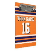 ネイビーホワイトズチームジャージーストライプでカボチャのオレンジ ミニクリップボード (アングル)