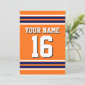 ネイビーホワイトズチームジャージーストライプでカボチャのオレンジ 招待状 (スタンド正面)