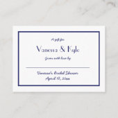 ネイビーホワイトディスプレイブライダルシャワー挿入カード+ラベル エンクロージャーカード (裏面)