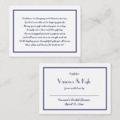 ネイビーホワイトディスプレイブライダルシャワー挿入カード+ラベル エンクロージャーカード (正面/裏面)