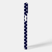 ネイビーホワイトドットエメラルドクワトロフィル3イニシャル Case-Mate iPhoneケース (裏面 / 右)
