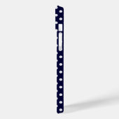 ネイビーホワイトドットエメラルドクワトロフィル3イニシャル Case-Mate iPhoneケース (裏面 / 左)