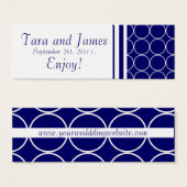 ネイビーホワイトドット結婚式の引き出物ラベルカード (正面&裏面)