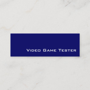 ネイビーホワイトビデオゲームテスターの名刺 スキニー名刺