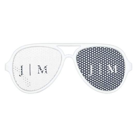 ネイビーホワイトフォーマルパーティー結婚ズ アビエーターサングラス (正面)