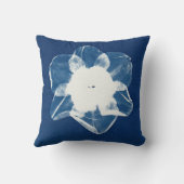 ネイビーホワイトフラワー装飾用クッション クッション (裏面)