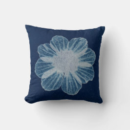 ネイビーホワイトフローラ装飾用クッション クッション