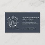 ネイビーホワイトボタニックハウスインテリアデザイナー 名刺 (裏面)