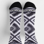 ネイビーホワイトボホ模様 ソックス (上部)